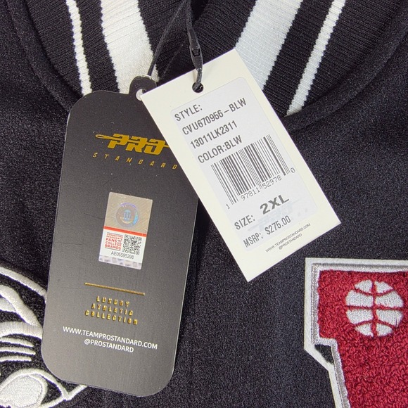 Pro Standard Virginia Union University NBA HBCU Classic Varsity Jacket Mens 2XL - Picture 6 of 11